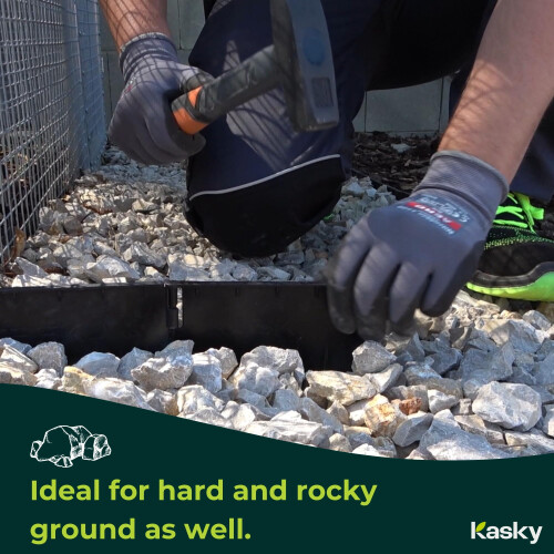 Kasky Easy-to-Install Lawn Edging Border, Recycled Plastic, 21.4 m 1