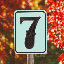 Retro Door Number Cast Iron House Address Number with Hammered Look Easy to Install Design Includes Mounting Screws