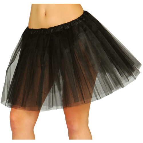 Dame Tutu Tyl Nederdel Sort 1980'er 40cm