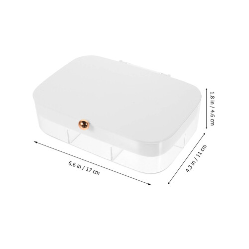 1ABS Sieradenbox Wit Compact Met Vakken Oorbellen En Ringen 1