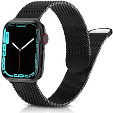 APPLE WATCH-REM 44/42 mm SE/9/8/7/6/5/4/3/2/1 SORT STÅL