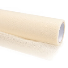 Glat tyl, cremefarvet, 30 cm x 9 m, 1 stk.