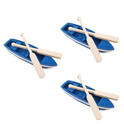 3Sets Mini Boot Decoratie Met Peddels Resin Ornament