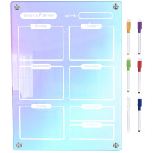 1Set Acryl Magnetisch Koelkastbord Met Whiteboard, Notitie En Planning