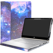 BÆRBAR TASKE TIL HP PAVILION X360 14" MED KLAP GALAXY SPACE LILLA