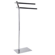 Q-BATH PREMIUM DECOR 1561 håndklædeholder sølv sort læder