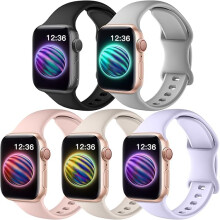 5x Urrem til Apple Watch 1/2/3/4/5/6/7/8/9/10/SE 42/44/45 Farvemix