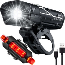 Alogy LED cykellygte for og bag, vandtæt IPX4, USB, cykellygte