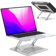 Laptop tablet holder stativ foldbar justerbar aluminiums skrivebordsholder 25x215cm Alogy Silver