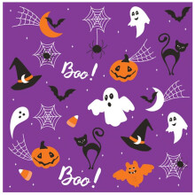 Lilla HALLOWEEN Græskarservietter 33x33cm 20 stk.