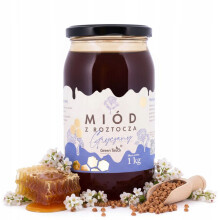 Boghvede honning 1 kg polsk ægte kraftig bigård MIODY Z ROZTOCZA