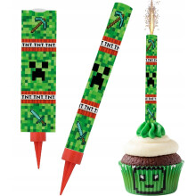 FONTÆNE Kageflare PIXELE Pixels Computerspil Fødselsdag 18cm
