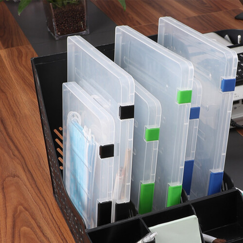 2St Plastic Documenten Organizer Zwart Draagbare Bestanden Box 2