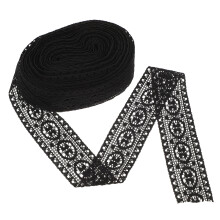 Zwarte Nylon Kantband Voor Kleding En Sieraad