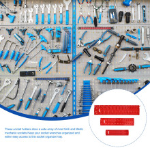 3St Heavy Duty Socket Organizer Voor Garage En Werkplaats in Rood