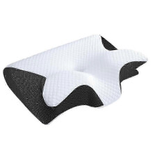 (Black) Memory Foam Orthopedic Pillow for Neck Support