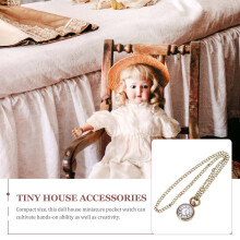 Miniatuur Poppenhuis Zakhorloge Met Ketting Van Legering