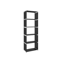 5 Tier Bookcase - Metal - Black - Open Shelves for Home and Studio Use