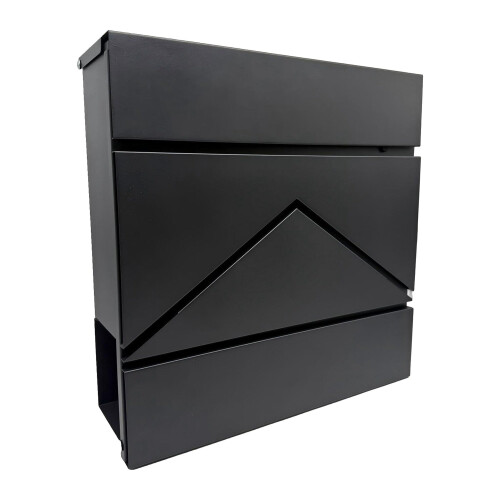 Wall-Mounted Metal Postbox with Newspaper Holder 1