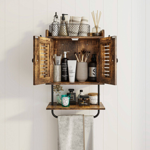 Wandschrank mit Handtuchhalter und Haken 2