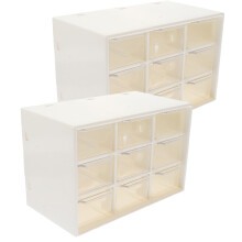 2St Praktische Desktop Ladebox Beige Voor Kantoorbenodigdheden