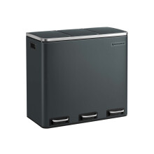 Kitchen Rubbish Bin - Stainless Steel - Fingerprint-Proof - Three Compartment with Soft-Closing Lids and Pedals