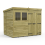 8 x 6 Pent Shed Tanalised (Double Door, With Windows) 2