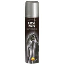 SILVER Fabra UV Glitter Spray til Krop og Hår Halloween 75ml