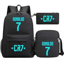 (Sky Blue) 3Pcs Backpack Fashion Women Cr7 Backpack Trend Backpack Waterproof Large School Bag Teenage Student Shoulder Bags