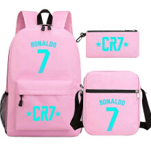 (multi) 3Pcs Backpack Fashion Women Cr7 Backpack Trend Backpack Waterproof Large School Bag Teenage Student Shoulder Bags