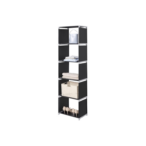 5 Tier Bookcase - Metal - Black - Open Shelves for Home and Studio Use 1