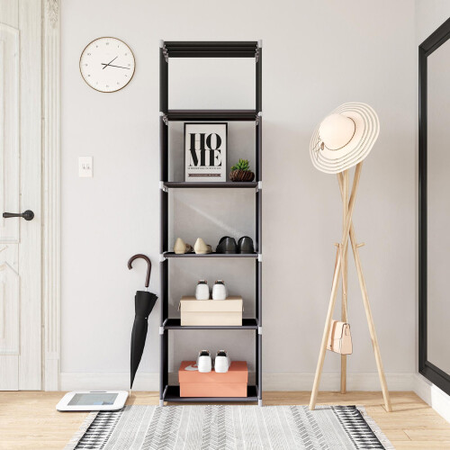 5 Tier Bookcase - Metal - Black - Open Shelves for Home and Studio Use 2