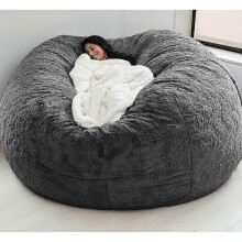 (135*65CM, Dark Grey) 2025 New Extra Large Bean Bag Chairs Couch Sofa Cover Indoor Lazy Lounger For Adults Kids Without Chair-bbc