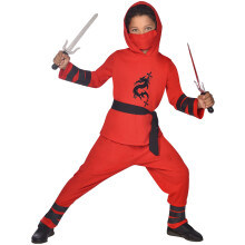 Rød Drage NINJA Kostume 3-4 år