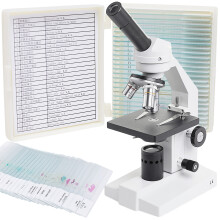Techrebal BM ONE 400x monokulært biologisk mikroskop + 25 prøver