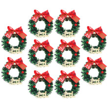10St Kunststof Mini Kerstwreaths Voor Sfeervolle Kerstambiance