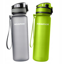 2x Aquaphor City 0,5L filterflaske vandflaske, grå og grøn