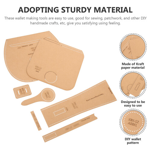 1Set DIY Wallet Template Robuust Lichtbruin Leer Voor Beginners