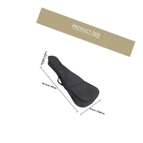 1Ukulele Koffer Draagbaar Waterdicht Zwart Gewatteerd 1
