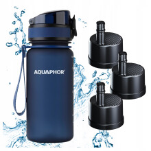 AQUAPHOR CITY Filterflaske 350 ml Marineblå + 3 Patroner