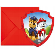 Paw Patrol invitationer med kuverter 6 stk.