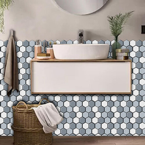 2St Creatieve Hexagon Muurstickers PVC Zelfklevend Decor 2
