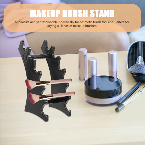 Makeup Brush Drying Stand, Duurzaam Zwart Plastic En Compact 2