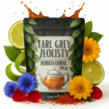 Sort te Earl Grey Gylden 50 g Saffron Kornblomst Rosenblade