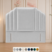 (Small Double 4ft, Cream) Floor Standing 54In Tufted Crown Panel Headboard in Plush Upholstered Bed Headboard for Divan & Ottoman Beds All UK Sizes