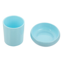 2St Sky-Blauwe Plastic Penhouder En Kwastenbak Voor En Thuis