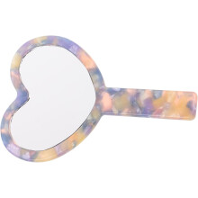 Retro-Herzförmiger Kosmetikspiegel aus Acetatplatte, tragbarer Mini-Hand-Kosmetikspiegel