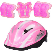 Schutzausrüstungsset für Rollschuhbahnen mit Scooterhelm, Ellbogen- und Knieschonern