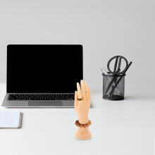 Hand Mannequin Display Model with Base for Rings and Bracelets, Skin Tone Jewelry Holder Hand Sculpture