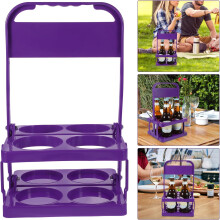 4 stuks bierfleshouders, opvouwbare biermand, plastic opvouwbare drankhouder